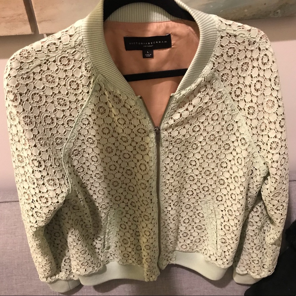 Mint Lace Bomber Jacket
